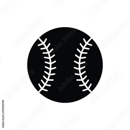 Black baseball with white stitching sports
