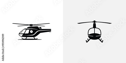Black helicopter silhouette aircraft rotorcraft