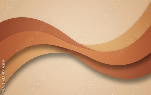 Wavy abstract layers of brown hues flowing across a beige background from a top-down viewpoint