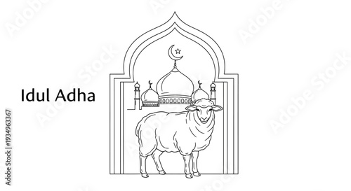 Cow Illustration Eid Al Adha Islamic.