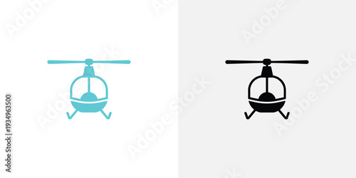 Cyan and black helicopter symbols side by side aircraft