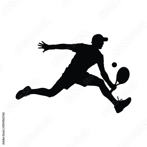 A silhouette of a tennis player in mid swing preparing to hit the ball