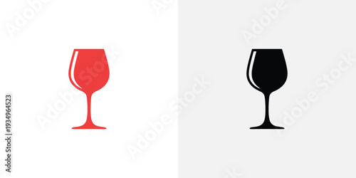 Red and black glasses on white and gray background