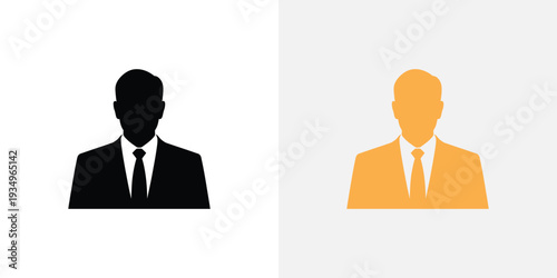 Two men in business attire silhouettes suits ties