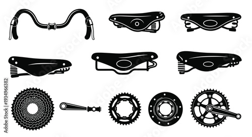 Bicycle crankset and chainring components, Generative AI.
