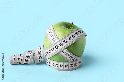 Green apple with white meas...