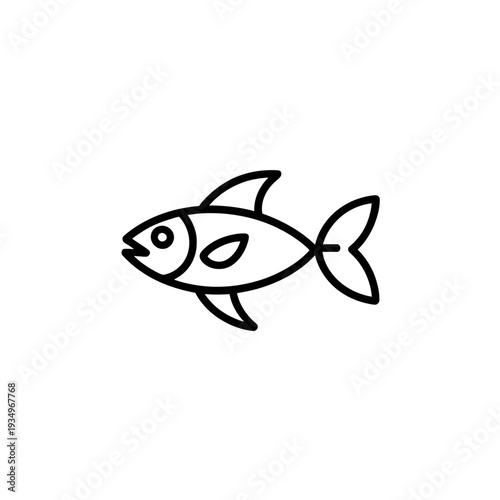 Silhouette of a fish with transparent background white background black outline 1