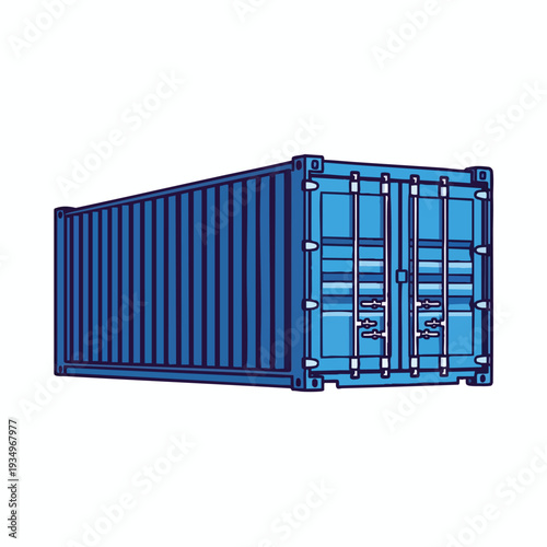 Modern Blue Shipping Container for Logistics and Cargo Transport