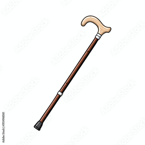 Adjustable Wooden Walking Cane with Cushioned Handle for Support and Stability