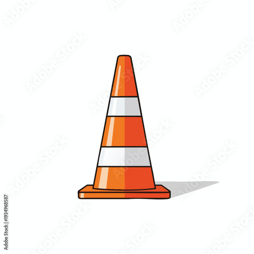 Bright Orange and White Traffic Cone for Safety and Road Signaling