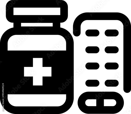 Medicine Pill Bottle Pharmaceutical Prescription Icon