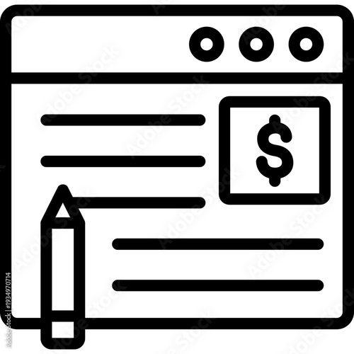 blogger icon illustration design with outline