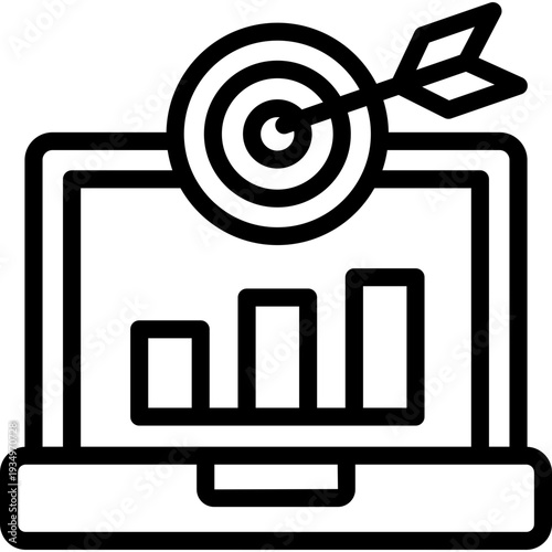 affiliate marketer icon illustration design with outline
