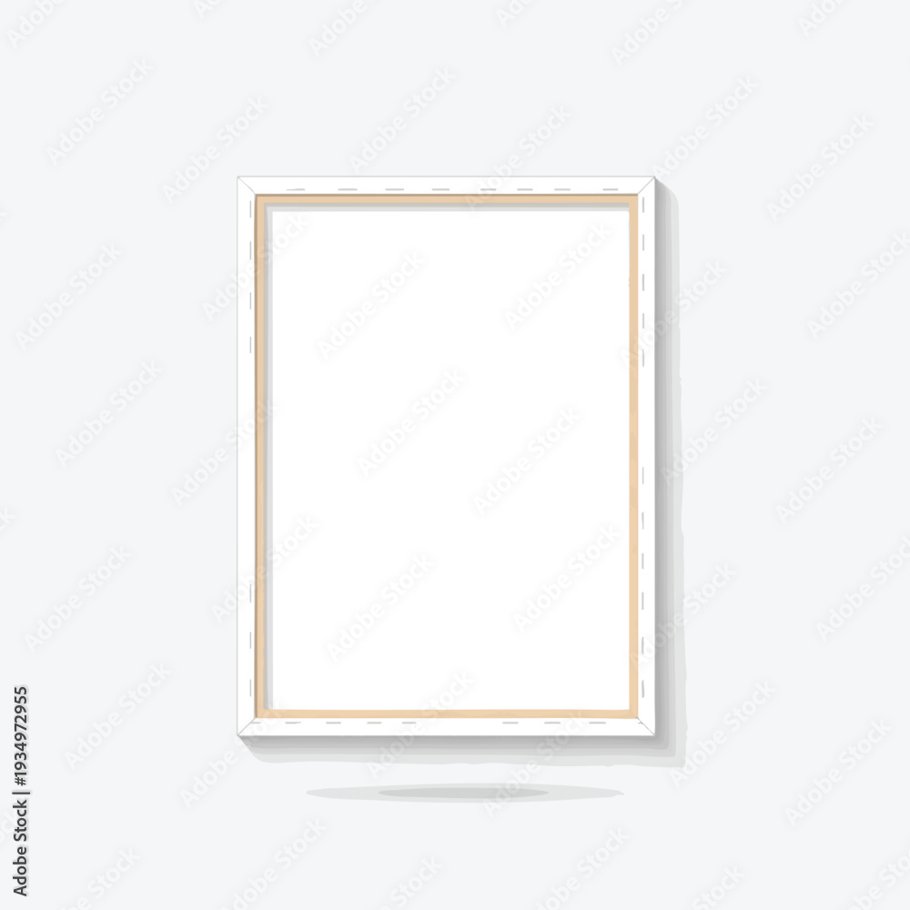 Obraz premium Blank White Frame on White Background