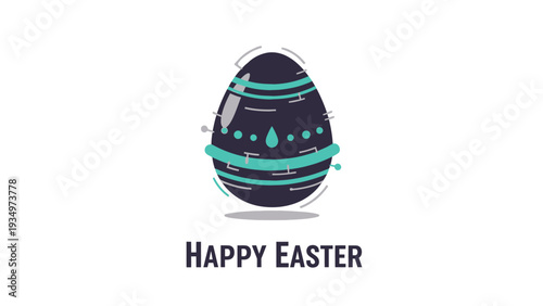 Decorated Easter Egg with Stripes and Dots.