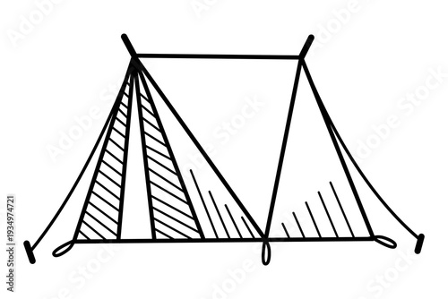 Camping Tent in Wooded Area