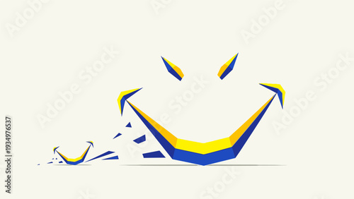 Colorful Smiling Face Illustration with Arrows.