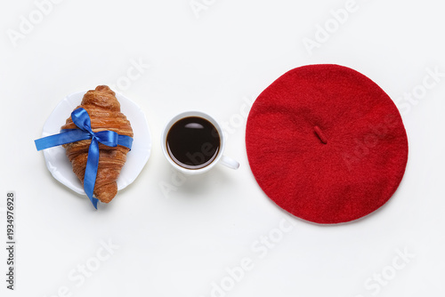 Croissant with cup of coffe...