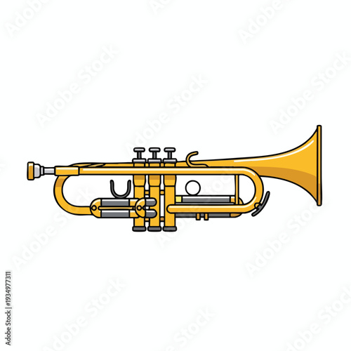 Colorful Musical Instrument Bright Brass and Gold Trumpet for Music Photography