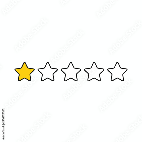 One Golden Star Among Four Empty Stars