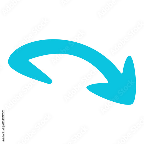 C-Shaped Downward Solid Pointer Arrow