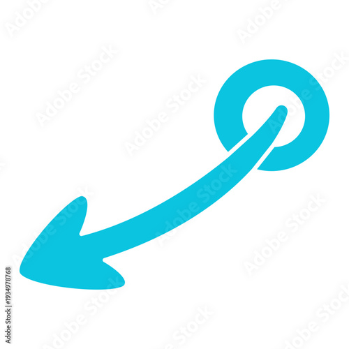 Solid Diagonal Arrow From Circle