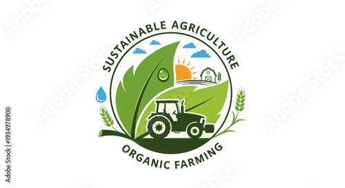 Sustainable Agriculture Organic Farming Logo Design.