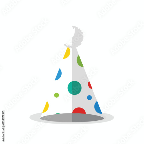 Festive Party Hat with Colorful Polka Dots for Celebrations and Events