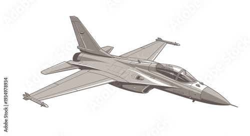 Military Fighter Jet Aircraft Flying Solo.