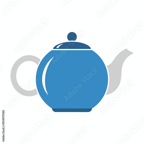 Elegant Blue Teapot on Clean White Background for Culinary and Beverage Themes