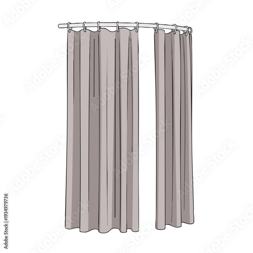 Elegant Grey Curtain Panel for Interior Decoration and Privacy