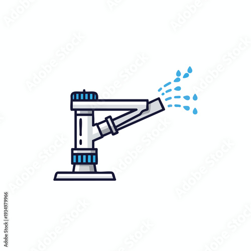 Modern Landscape Sprinkler System Illustration for Garden Irrigation