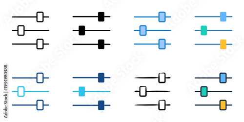 Search engine icons set multiple style collection. Editable stroke 
