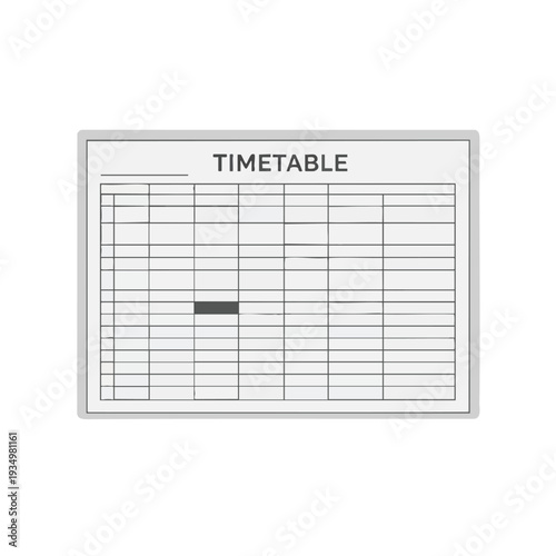 Blank timetable template for scheduling