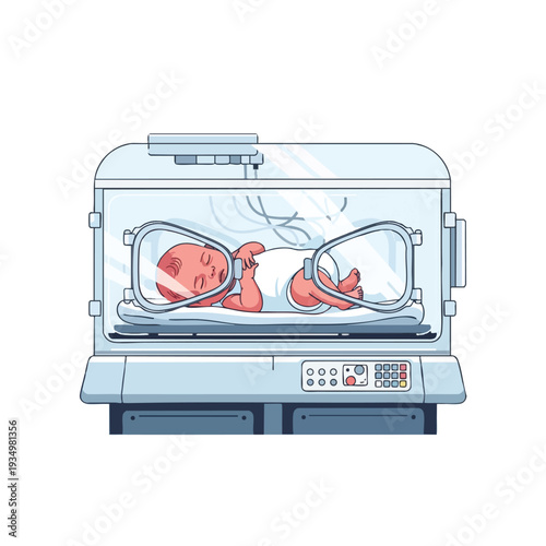 Twin Babies in Incubator