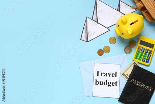 Paper with text TRAVEL BUDG...