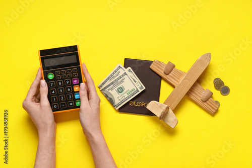 Female hands with calculato...