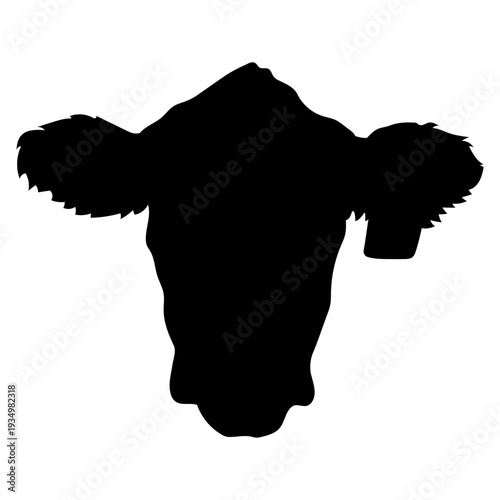 vector silhouette of a cow