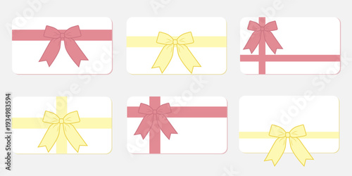 Gift cards with bows.Vector illustration