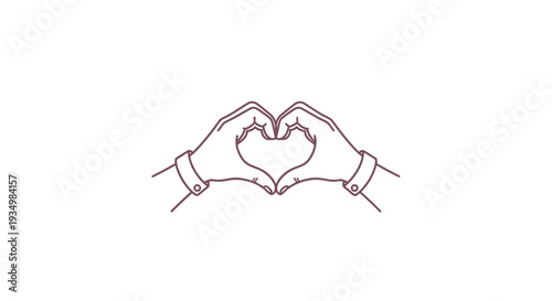 Hands Forming Heart Shape Gesture Illustration.