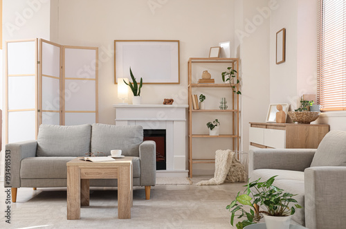 Interior of light living ro...