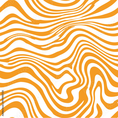 Vibrant orange wavy lines on white background