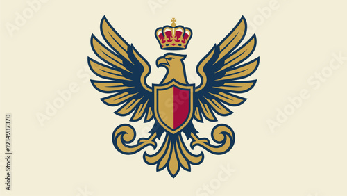 Royal Eagle Crest Emblem Logo Design | Heraldic Symbol for Prestige Brands