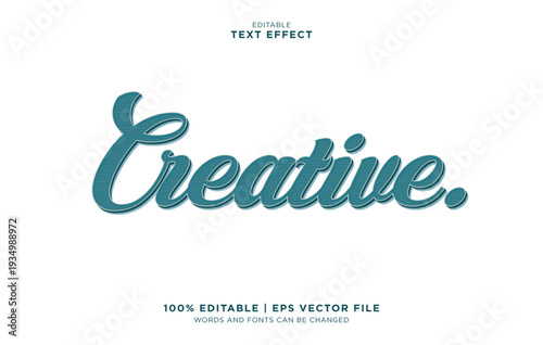 Editable text effect with vector Creative word