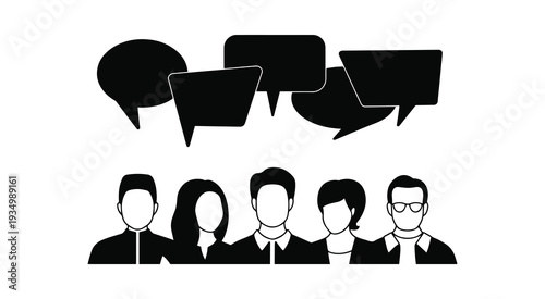 People Avatars Discussion Vector Illustration