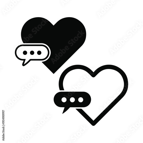 Romantic Chat Bubble Heart Symbol