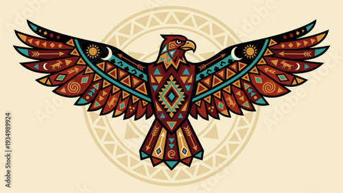 Native American Eagle Art Design - Tribal Symbolism Vector Graphic