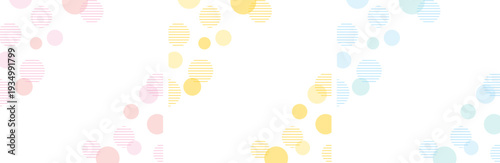 ストライプ柄の水玉模様のフレーム3色セット