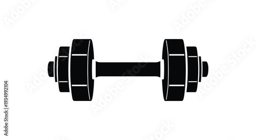 A stark black barbell depicted in a minimalist style emphasizing fitness and strength training silhouette high quality professional
