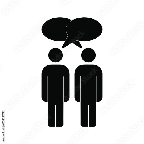 Two People Talking Social Media Illustration